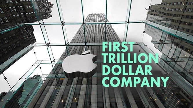Giá cổ phiếu tăng giúp Apple trở thành công ty đại chúng đầu tiên đạt giá trị vốn hóa thị trường một nghìn tỷ USD (ảnh: appsutra)