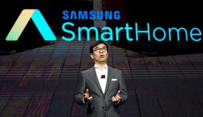 Samsung đang giới thiệu Samsung City tại CES 2018 (ảnh Reuters)