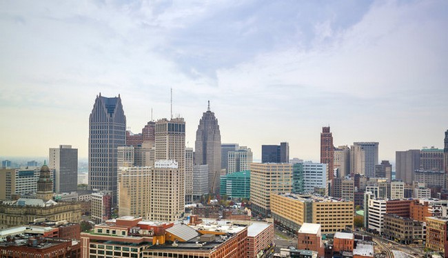Thành phố Detroit, bang Michigan, một trong những thành phố đang khuyến khích người dân đến đây sinh sống (Ảnh Shutterstock)