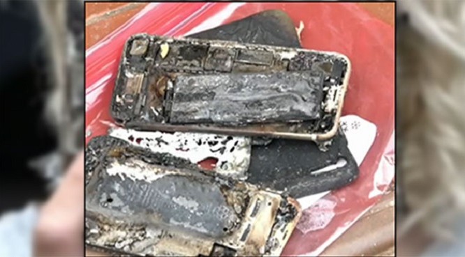 Phần sót lại của chiếc iPhone phát nổ