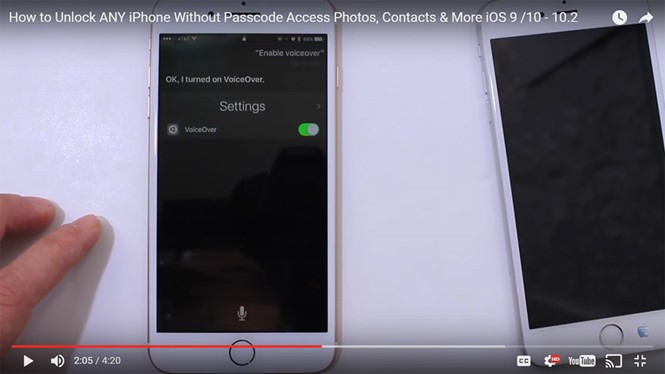 Phương thức khai thác lỗi trên iPhone đang được chia sẻ công khai trên YouTube- (Ảnh chụp màn hình).