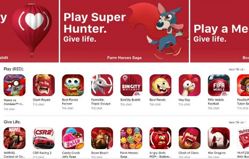 Cả App Store trở ngập tràn sắc đỏ trong những ngày này.