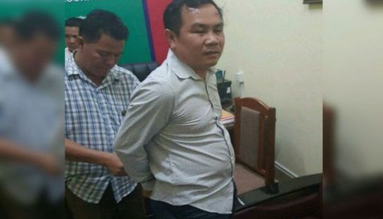 Um Sam An bị bắt tại tỉnh Siem Reap. Ảnh: THE PHNOMPENH POST