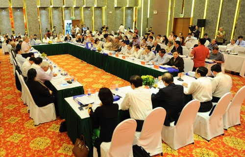 Hội nghị hiệp thương lần thứ ba do Ủy ban Trung ương Mặt trận tổ quốc Việt Nam tổ chức sáng 14/4. Ảnh: Giang Huy.