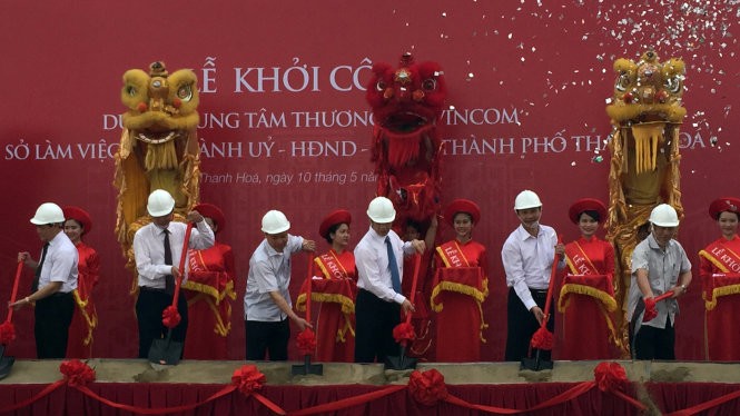 Lễ khởi công xây dựng trung tâm hành chính mới của TP Thanh Hóa - Ảnh: Hà Đồng/Tuổi trẻ