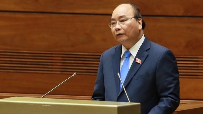 Thủ tướng Nguyễn Xuân Phúc phát biểu trước Quốc hội. Ảnh VGP/Nhật Bắc