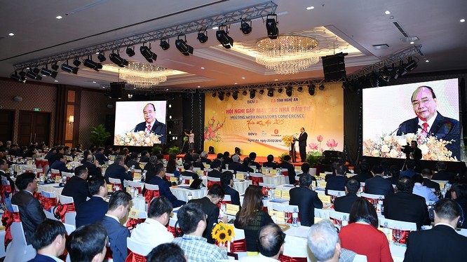 Toàn cảnh Hội nghị gặp mặt các nhà đầu tư đầu Xuân Kỷ Hợi của tỉnh Nghệ An. (Ảnh: VGP)
