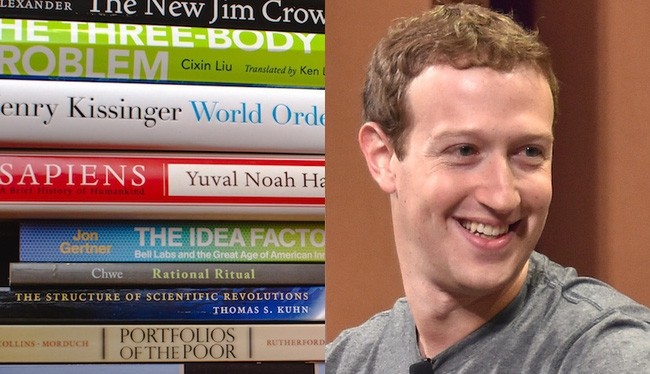 Ông chủ Facebook Mark Zuckerberg và các đầu sách. (Ảnh: Minh họa)