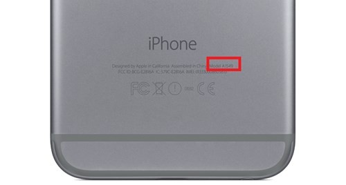Vị trí mã nhận dạng ở mặt lưng để xác định đời iPhone.