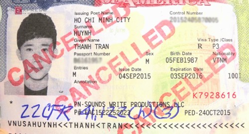 Visa loại P3 có hạn FED vào ngày 24/10/2015 được xem là nguyên nhân khiến Trấn Thành bị từ chối nhập cảnh.