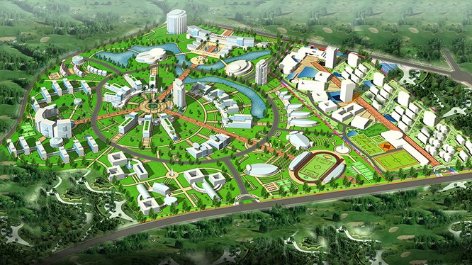 Mô hình quy hoạch Khu công nghệ cao Hòa Lạc. 
