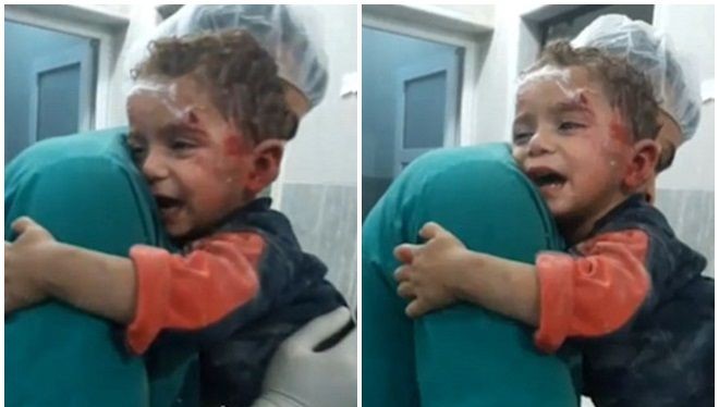 Gương mặt sợ hãi và tuyệt vọng của những đứa trẻ Syria.
