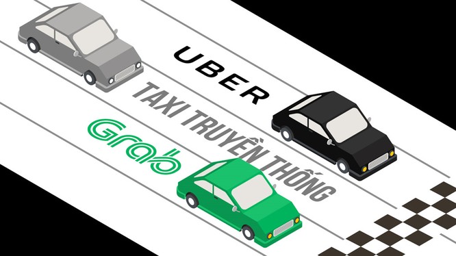 Cuộc đua giữa taxi công nghệ và taxi truyền thống. Ảnh minh hoạ: Zing