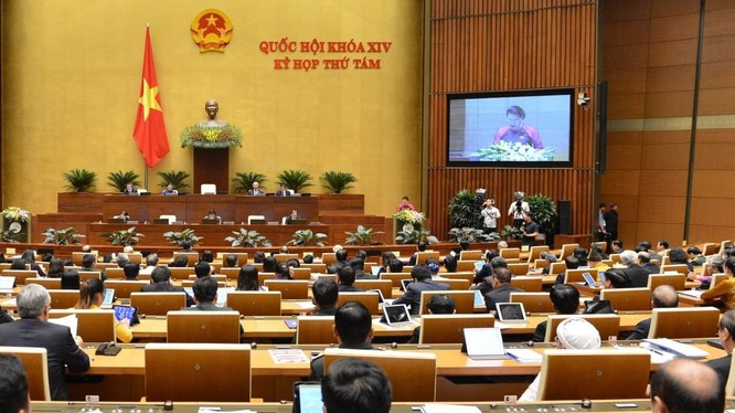 Một phiên làm việc của kì họp thứ 8, Quốc hội khóa XIV - tháng 12/2019. Ảnh: Quochoi.vn