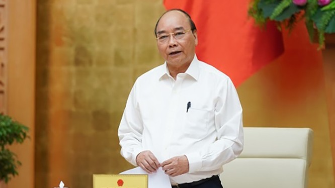 Thủ tướng Nguyễn Xuân Phúc phát biểu tại cuộc họp. Ảnh: UBND TP. Hà Nội