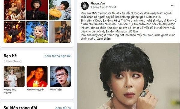 Bài viết trên facebook của tài khoản Phuong Vu - MC Trác Thúy Miêu, hiện không truy cập được.