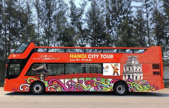 Đại biểu tham dự SEA Games 31 sẽ được trải nghiệm miễn phí xe buýt 2 tầng “Hanoi City tour”. Ảnh: Seagames31