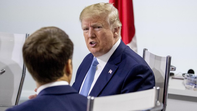 Tổng thống Trump tại Hội nghị thượng đỉnh G7 tổ chức tại Biaritz, Pháp (Ảnh: QZ)