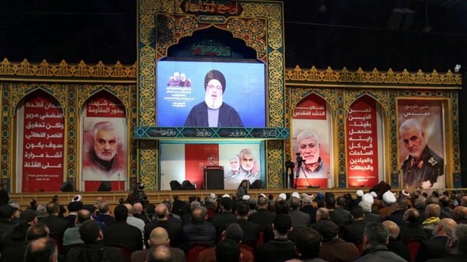 Thủ lĩnh nhóm Hezbollah keu gọi các đồng minh Iran hợp lực trả thù cho cái chết của tướng Soelimani (Ảnh: Reuters)