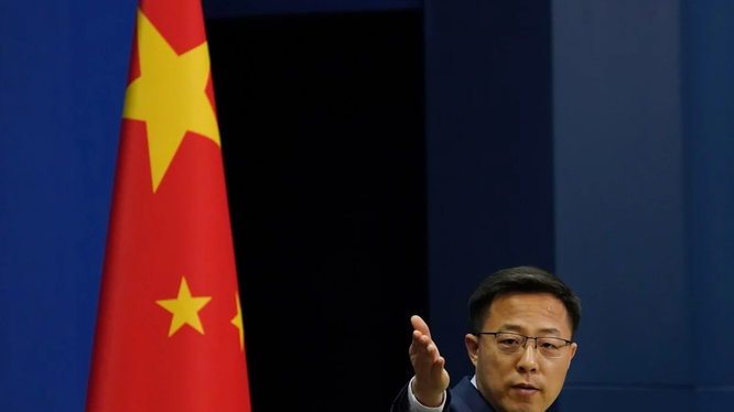 Phát ngôn viên Bộ Ngoại giao Trung Quốc Triệu Lập Kiên cảnh báo rằng Bắc Kinh sẽ có hành động nếu bị Mỹ trừng phạt (Ảnh: SCMP)