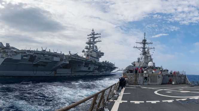 3 hàng không mẫu hạm của Mỹ đang tuần tra vùng biển Thái Bình Dương (Ảnh: CNN)