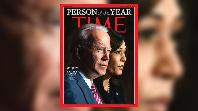 Ông Joe Biden và bà Kamala Harris được Time bình chọn là Nhân vật của Năm 2020 (Ảnh: Brightspot)