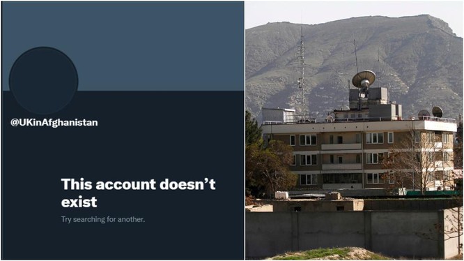 Tài khoản Twitter của Đại sứ quán Anh ở Afghanistan không còn tồn tại (Ảnh: Reuters)