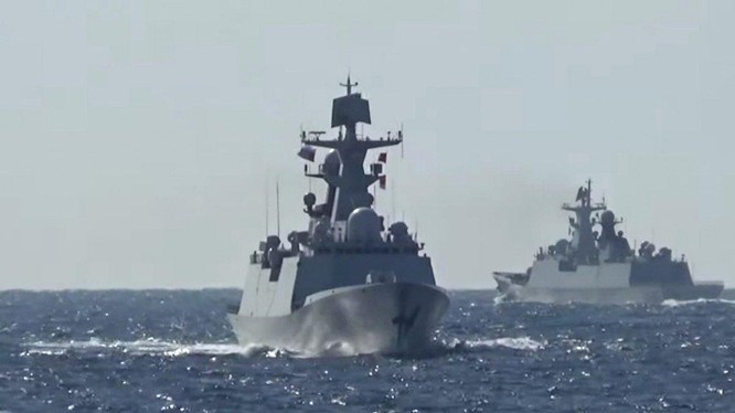 Các chiến hạm của Nga và Trung Quốc đã tham gia tuần tra chung Thái Bình Dương hồi tuần trước (Ảnh: Reuters)