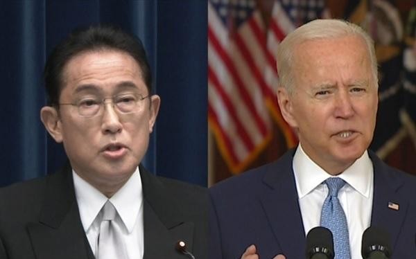 Thủ tướng Nhật Bản Kishida Fumio (trái) và Tổng thống Mỹ Joe Biden. Ảnh: Kyodo News
