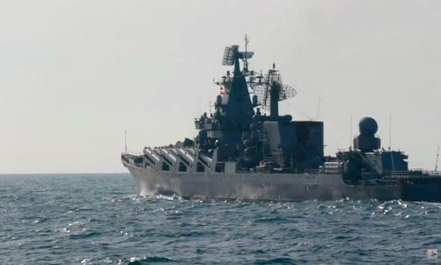 Soái hạm của Nga bị chìm trên Biển Đen (Ảnh: EPA)