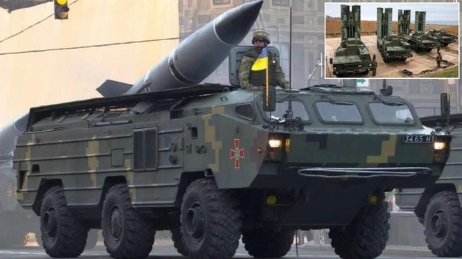 Tên lửa đạn đạo Tochka-U của Ukraine và hệ thống phòng không S-400 của Nga (Ảnh: Military Watch)