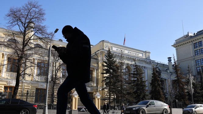Trụ sở Ngân hàng trung ương Nga tại thủ đô Moscow (Ảnh: Bloomberg)