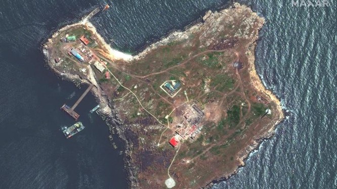 Hình ảnh Đảo Rắn chụp từ vệ tinh (Ảnh: Maxar)