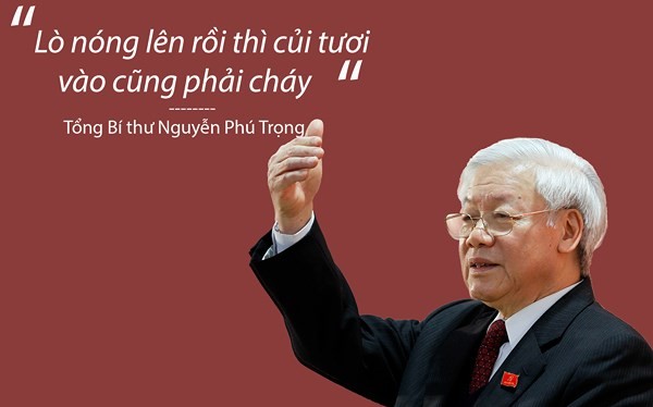 “Lò đã nóng lên rồi thì củi tươi vào cũng phải cháy… cá nhân nào có muốn không làm cũng không thể được”- Tổng bí thư, Chủ tịch nước Nguyễn Phú Trọng