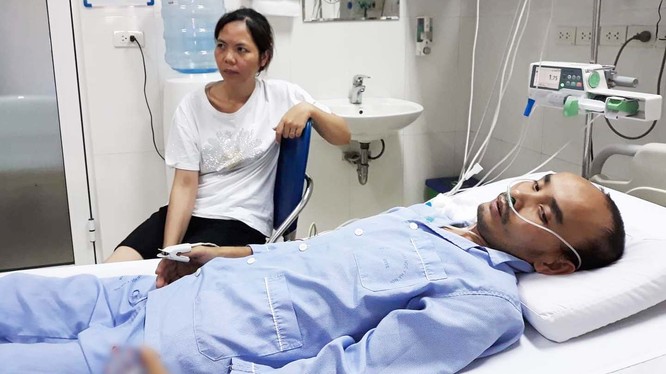 Bệnh nhân Nguyễn Quang Thành bị suy tim giai đoạn cuối. (Ảnh: Gia đình bệnh nhân cung cấp)