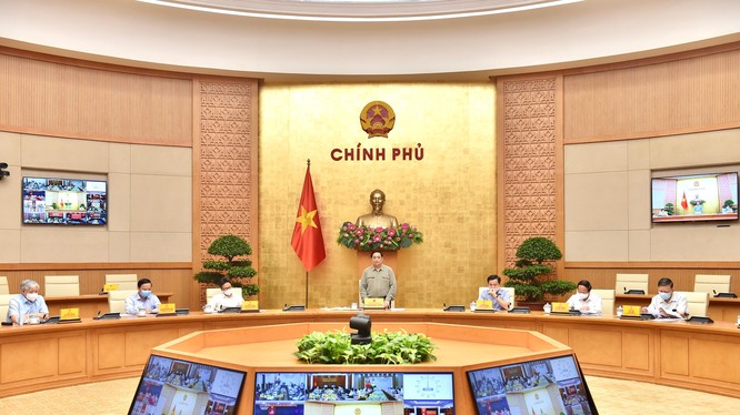Thủ tướng Chính phủ Phạm Minh Chính đã chủ trì cuộc họp trực tuyến toàn quốc của Ban chỉ đạo Quốc gia phòng, chống dịch COVIDD-19 với các địa phương (Ảnh - Nhật Bắc)