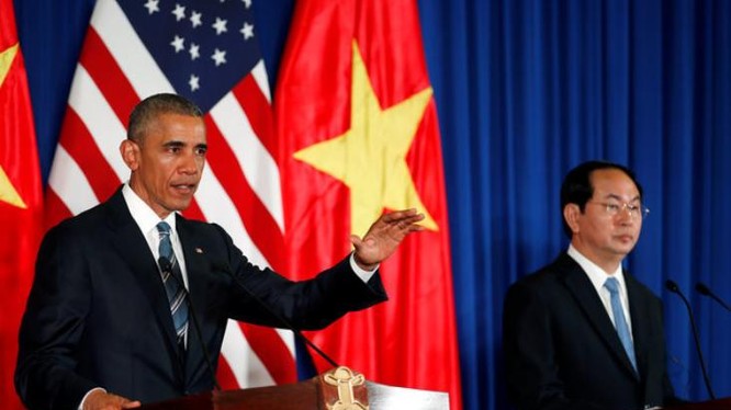 Tổng thống Mỹ Barack Obama và Chủ tịch nước Việt Nam Trần Đại Quang tại Hà Nội ngày 23/5/2016.