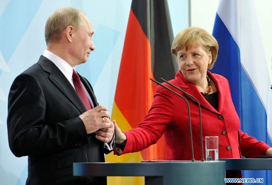 Lãnh đạo Nga - Đức hiện nay là ông Putin và bà Merkel (ảnh minh họa)