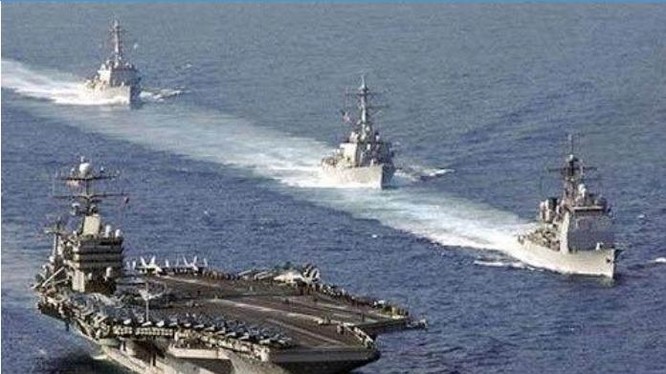 Biên đội tàu sân bay Hạm đội 7 Hải quân Mỹ. Nguồn ảnh: News.qq.com