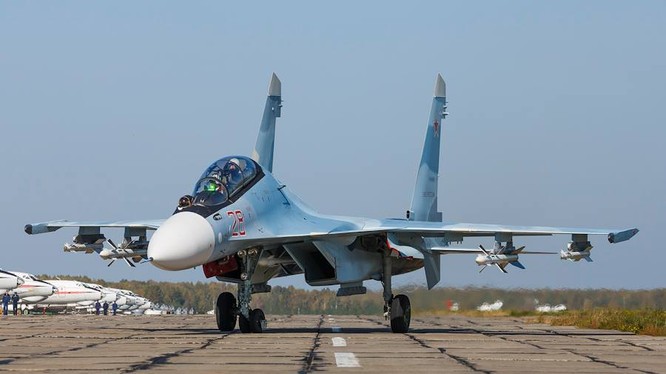 Máy bay chiến đấu Su-30SM của Không quân Nga.