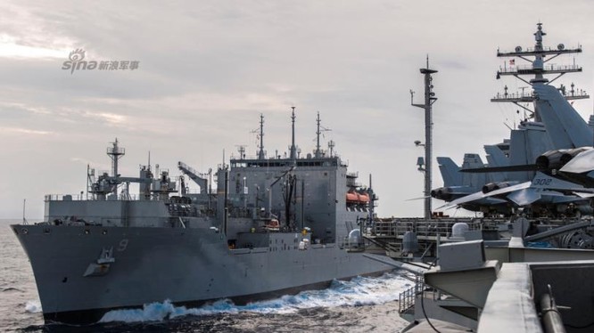Biên đội tàu sân bay USS Ronald Reagan hoạt động trên Biển Đông ngày 5/7/2016. Ảnh: Sina