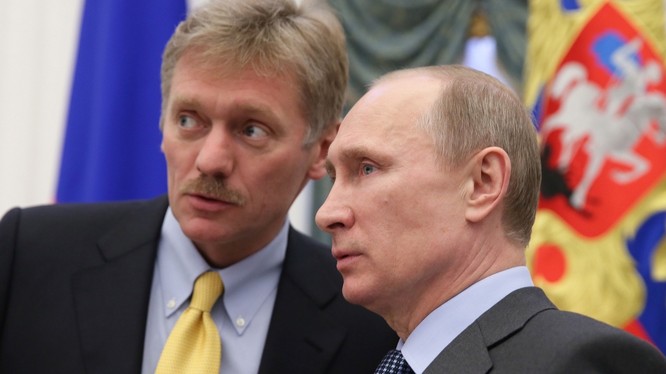 Người phát ngôn Điện Kremlin Dmitry Peskov và Tổng thống Putin (ảnh minh họa)