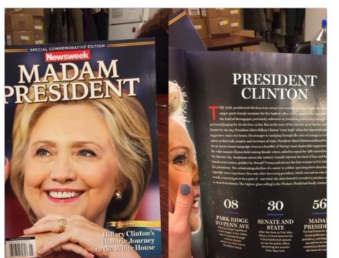  Tạp chí Newsweek gọi bà Clinton là Tổng thống Mỹ