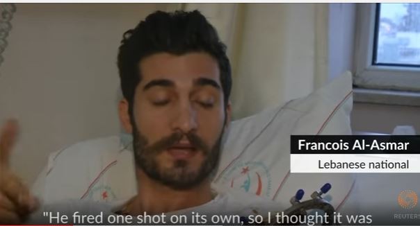 Anh Francois al-Asmar đang được điều trị tại bệnh viện sau vụ tấn công.
