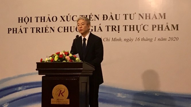 Ông Murooka Naomichi, Phó trưởng đại diện văn phòng JICA Việt Nam đang phát biểu tại hội thảo. Ảnh: Jica