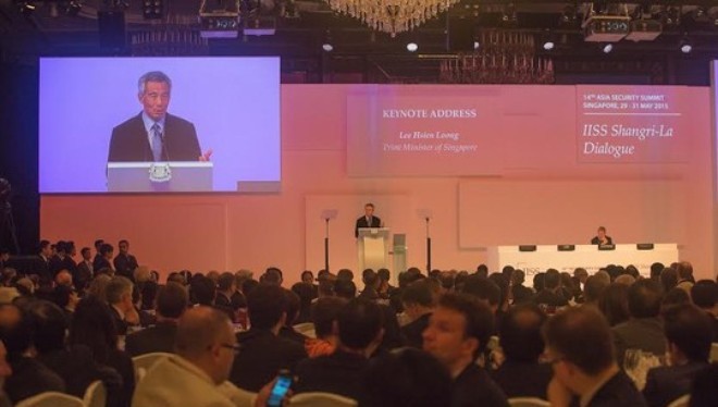 Thủ tướng Lý Hiển Long phát biểu khai mạc Đối thoại Shangri-La 2015.