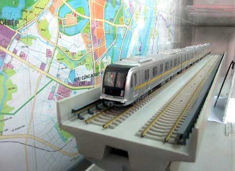 Mô hình tàu điện tuyến Cát Linh - Hà Đông.