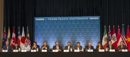 Bộ trưởng thương mại 12 nước tham gia đàm phán TPP hôm 31-7 ở Hawaii. Ảnh: Reuters