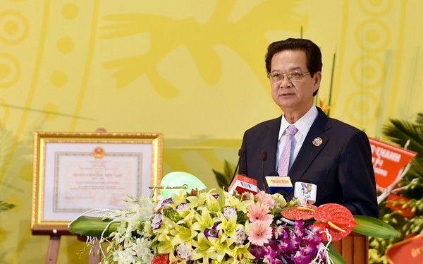 Thủ tướng Nguyễn Tấn Dũng phát biểu chỉ đạo Đại hội Đảng bộ Khối doanh nghiệp Trung ương. Ảnh: VGP/Nhật Bắc