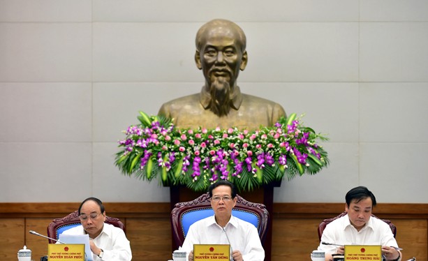 Thủ tướng Nguyễn Tấn Dũng chủ trì phiên họp Chính phủ thường kỳ tháng 10/2015. Ảnh: VGP/Nhật Bắc